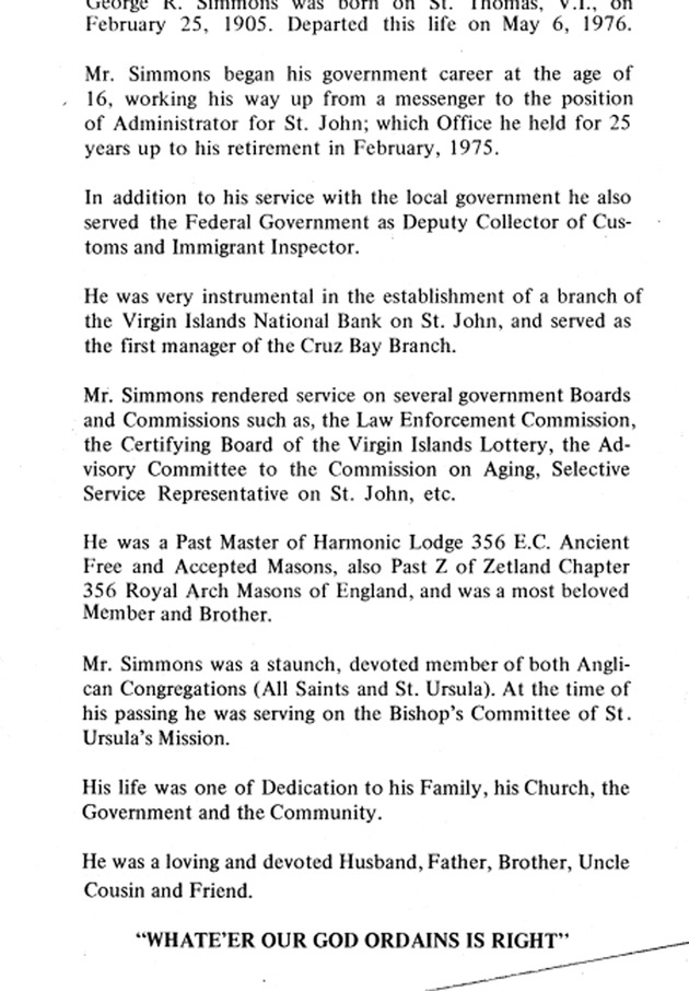 Funeral Booklet for George R. Simmons - Page 3