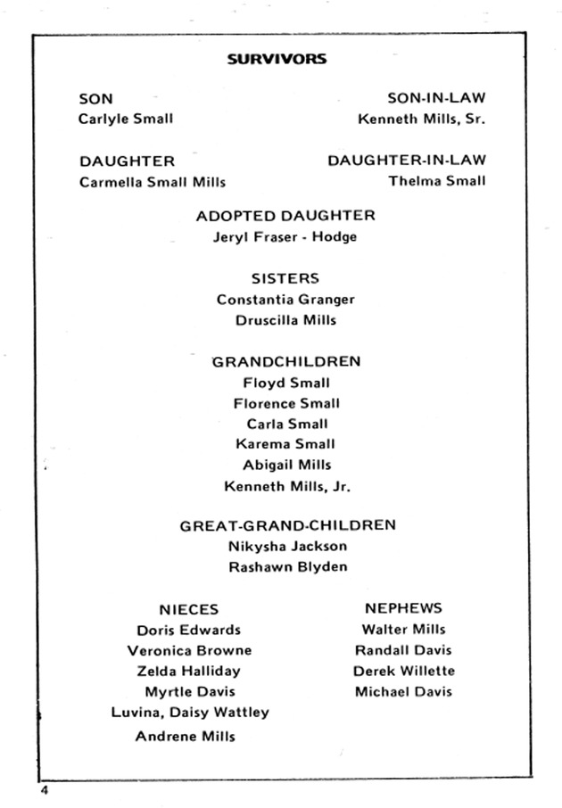 Funeral Booklet for Adina E. Small - Page 4