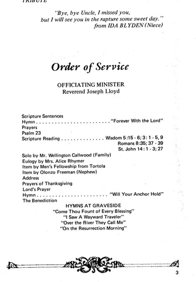 Funeral Booklet for Alexander Theophilus Smith - Page 3