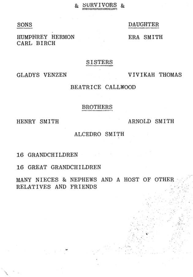 Funeral Booklet for Cassilda Agatha Smith - Page 2