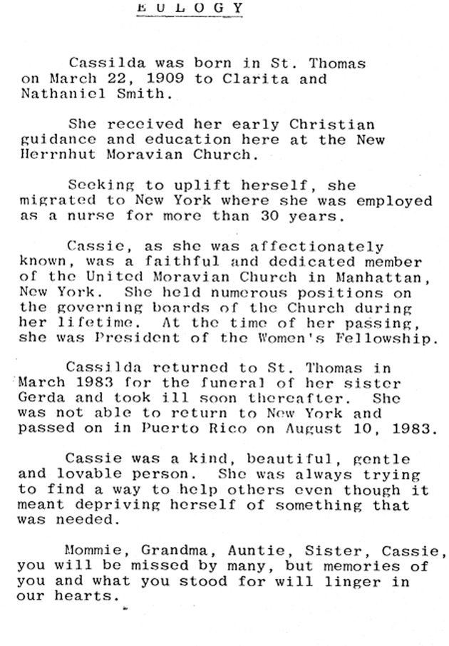 Funeral Booklet for Cassilda Agatha Smith - Page 3