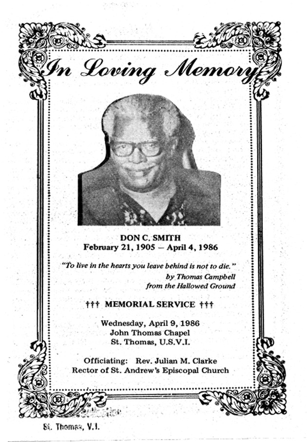 Funeral Booklet for Don C. Smith - Page 1