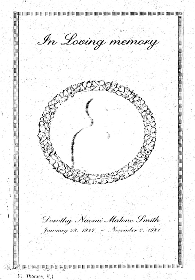 Funeral Booklet for Dorothy N. M. Smith - Page 1