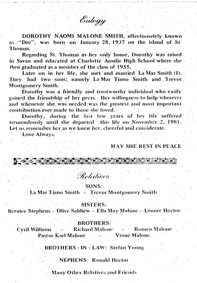 Funeral Booklet for Dorothy N. M. Smith - Page 2