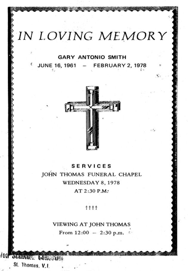 Funeral Booklet for Gary A. Smith - Page 1