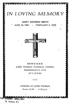 Funeral Booklet for Gary A. Smith