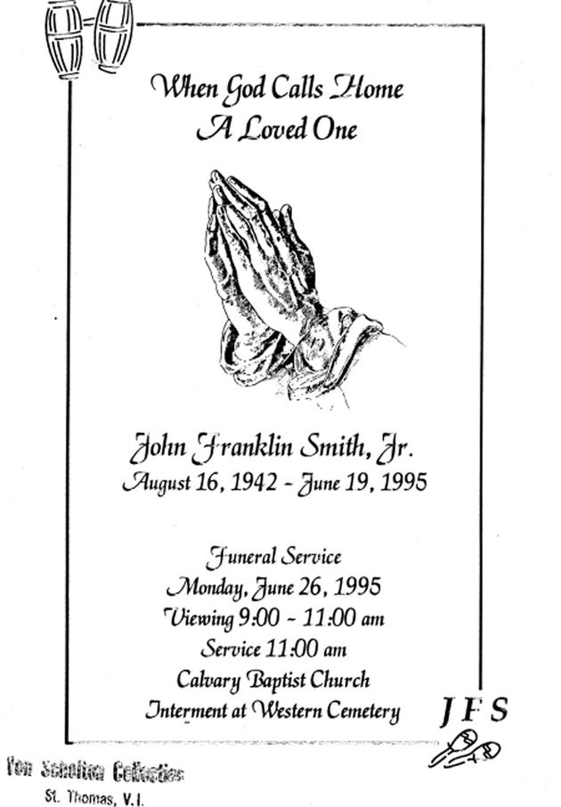 Funeral Booklet for John Franklin Smith, Jr. - Page 1