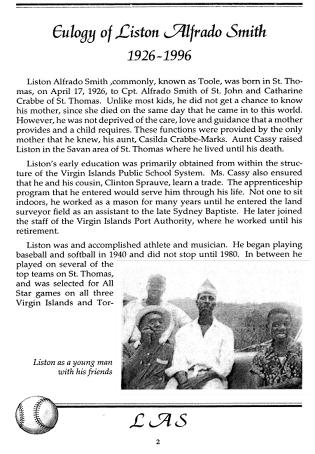 Funeral Booklet for Liston Smith - Page 2