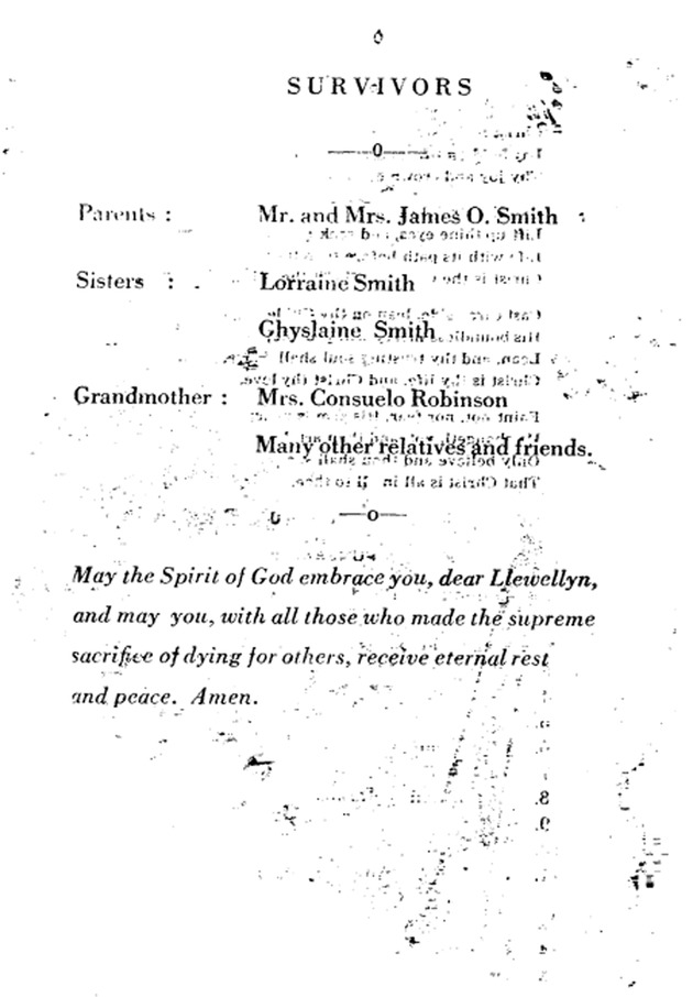 Funeral Booklet for Llewellyn  Smith (P.F.C.) - Page 3