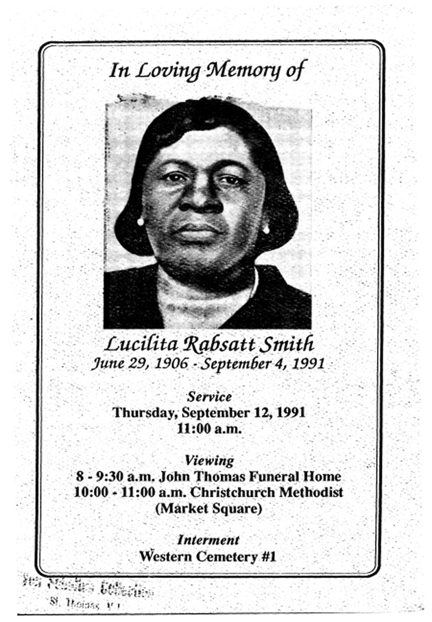 Funeral Booklet for Lucilita S. Smith - Page 1