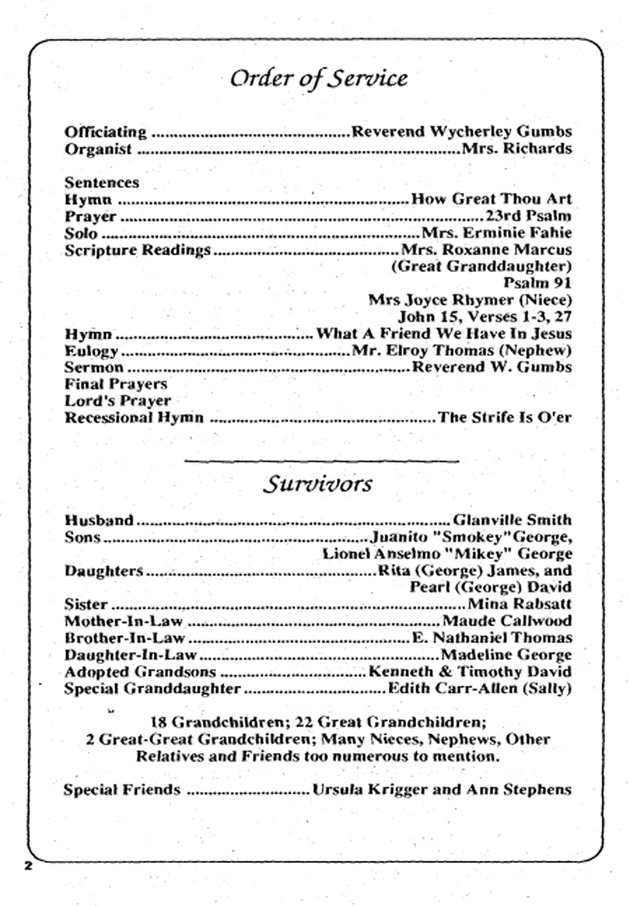 Funeral Booklet for Lucilita S. Smith - Page 3