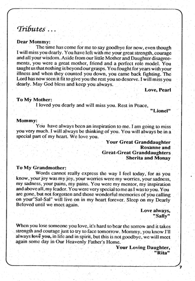 Funeral Booklet for Lucilita S. Smith - Page 5