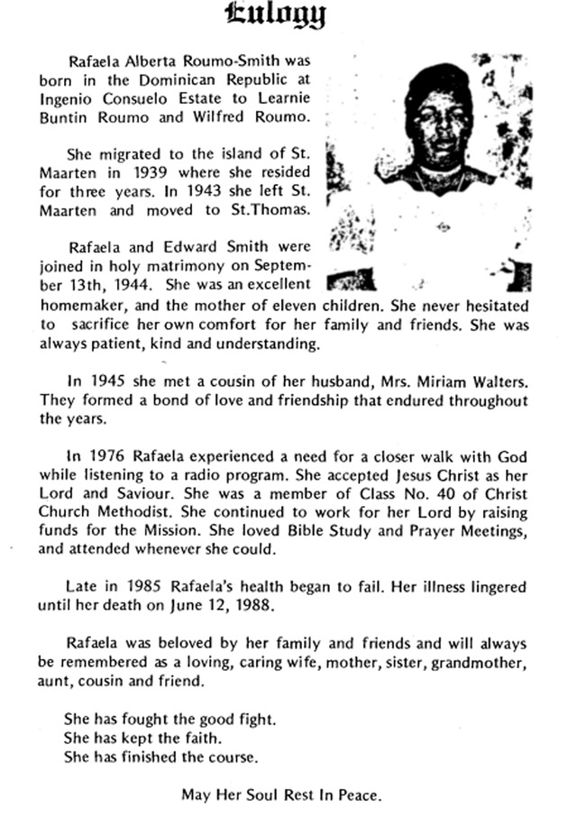 Funeral Booklet for Rafaela Alberta Roumo Smith - Page 3