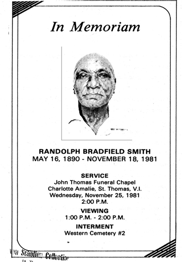 Funeral Booklet for Randolph B. Smith - Page 1