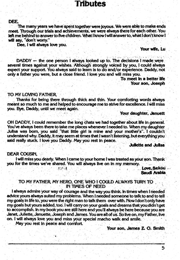 Funeral Booklet for Zephaniah O. Smith - Page 4