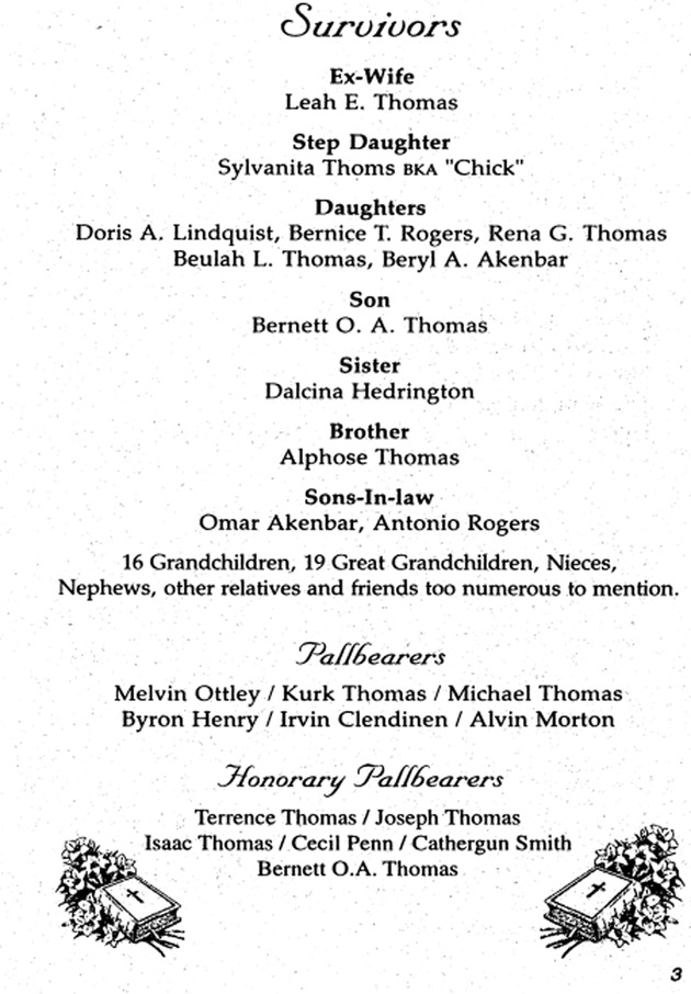 Funeral Booklet for Ethelbert E. Thomas - Page 3