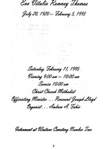 Funeral Booklet for Eva Vitalia Romney Thomas