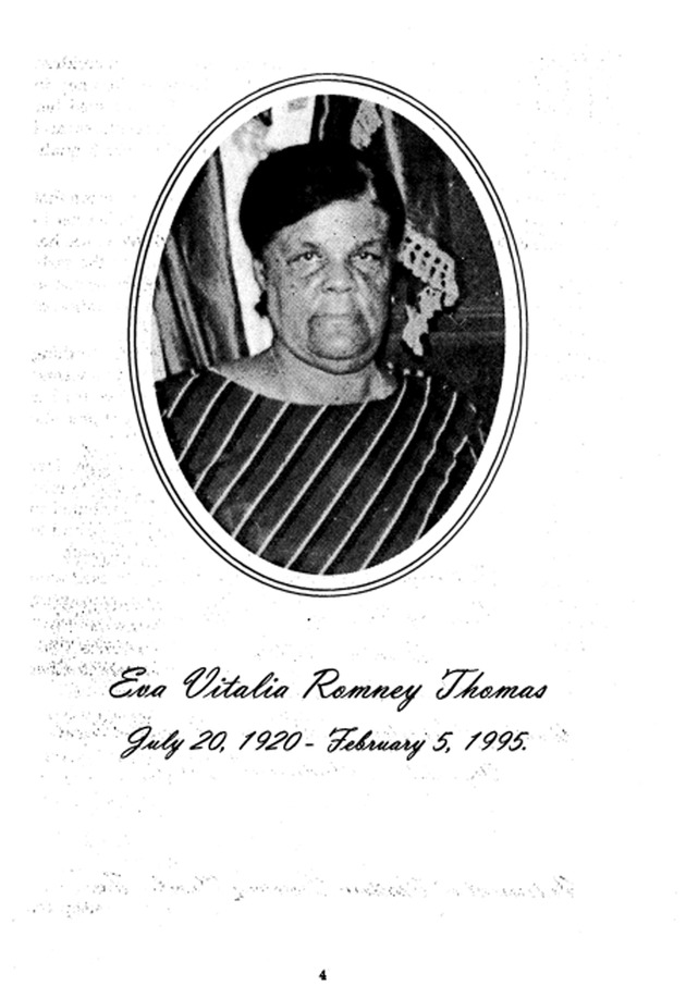 Funeral Booklet for Eva Vitalia Romney Thomas - Page 2