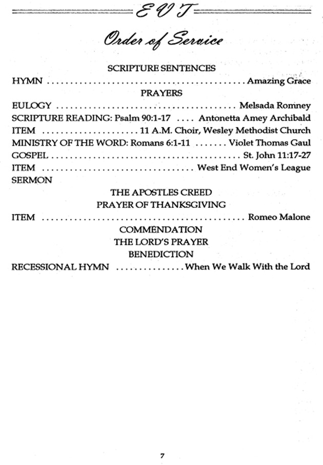 Funeral Booklet for Eva Vitalia Romney Thomas - Page 5