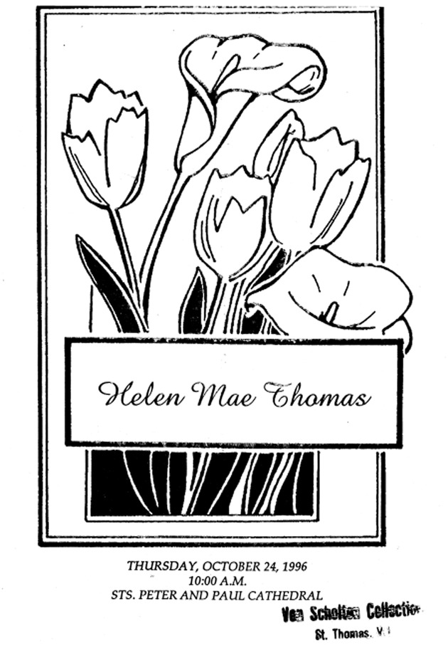 Funeral Booklet for Helen Mae Thomas - Page 1