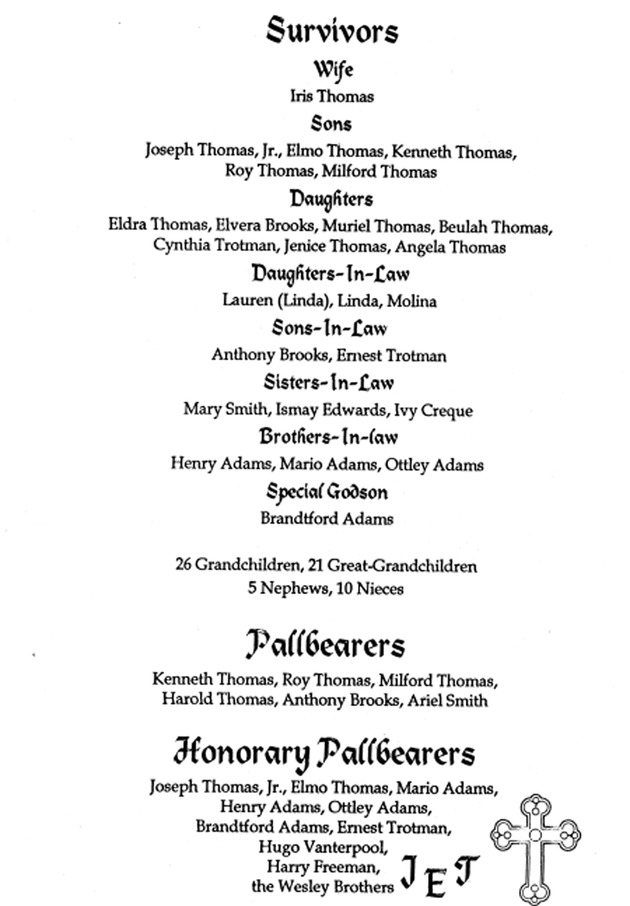 Funeral Booklet for Joseph Edgar Thomas - Page 4