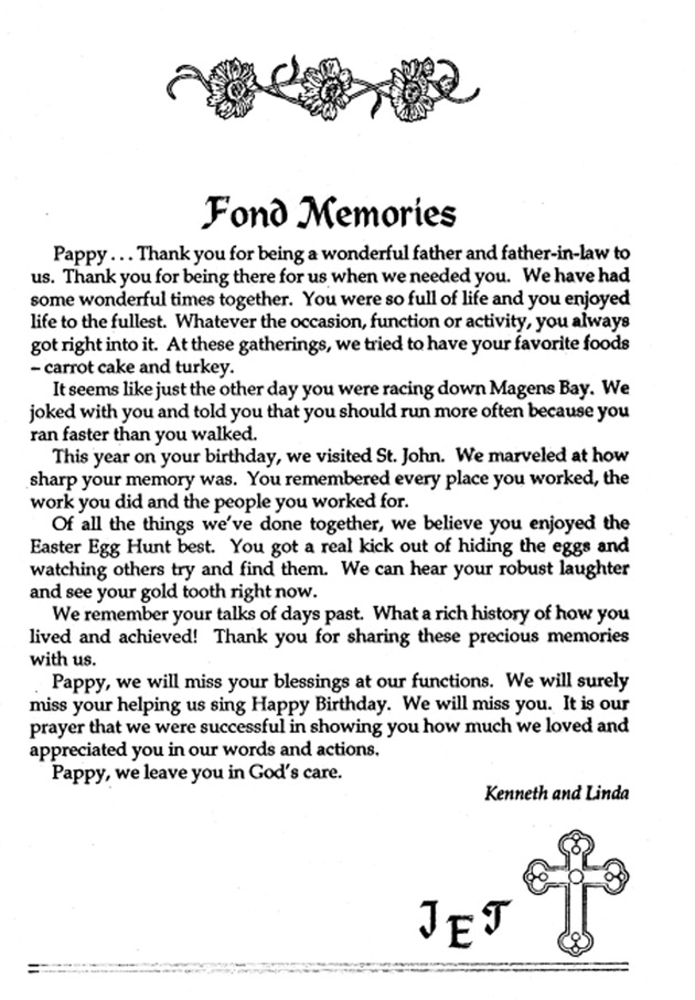 Funeral Booklet for Joseph Edgar Thomas - Page 9