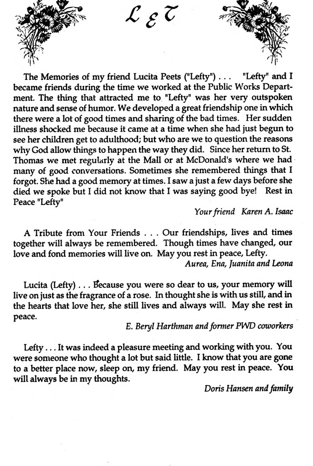 Funeral Booklet for Lucita Evelyn Thomas - Page 8