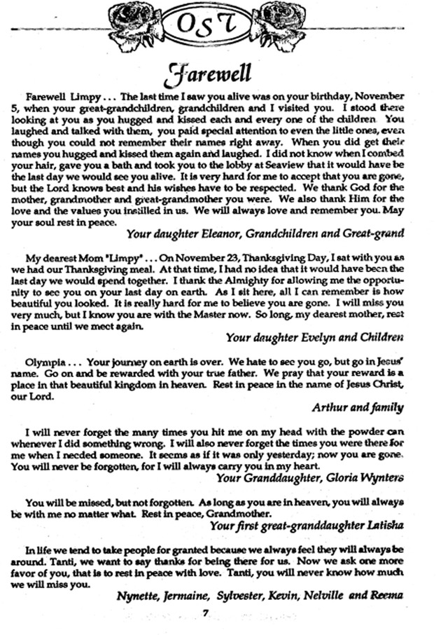 Funeral Booklet for Olympia Sophia Thomas - Page 5