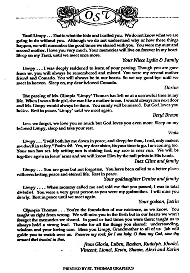 Funeral Booklet for Olympia Sophia Thomas - Page 6