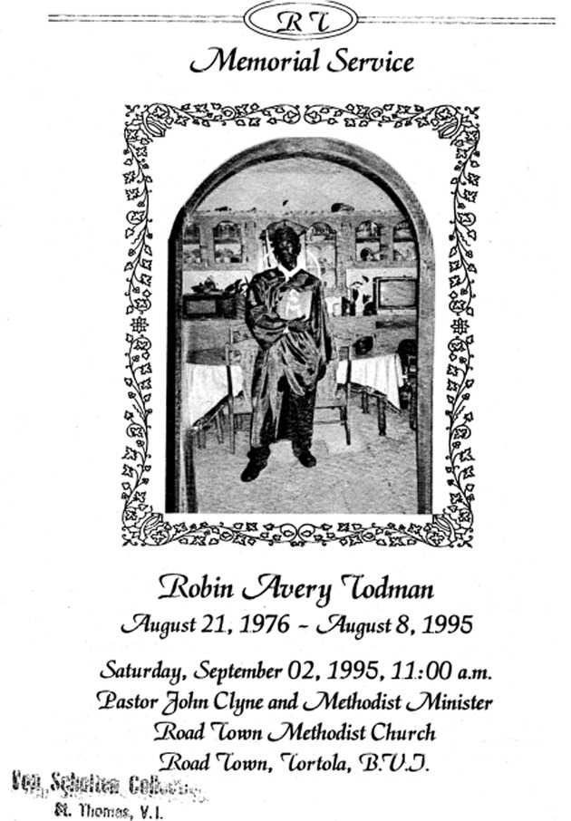 Funeral Booklet for Robin Avery Todman - Page 1