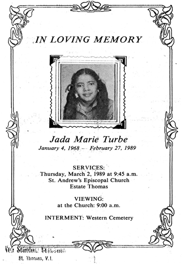 Funeral Booklet for Jada Marie Turbe - Page 1