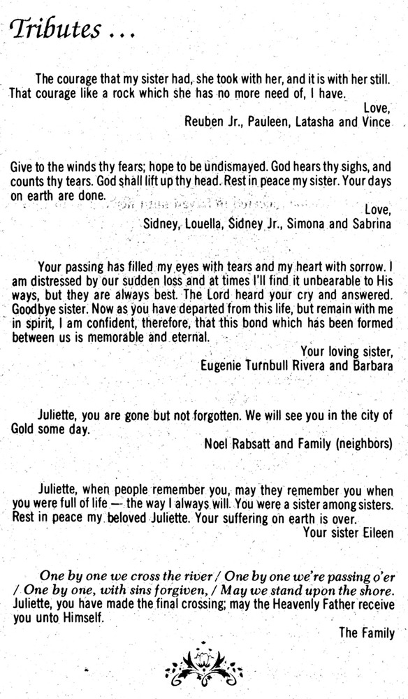 Funeral Booklet for Juliette Turnbull - Page 4