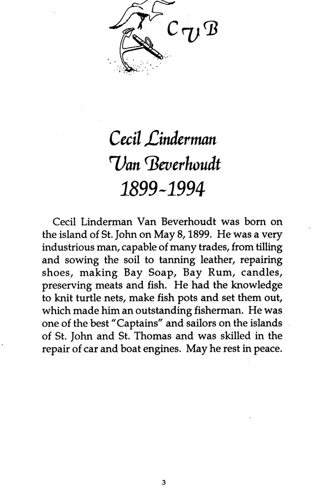 Funeral Booklet for Cecil Linderman VanBeverhoudt - Page 3