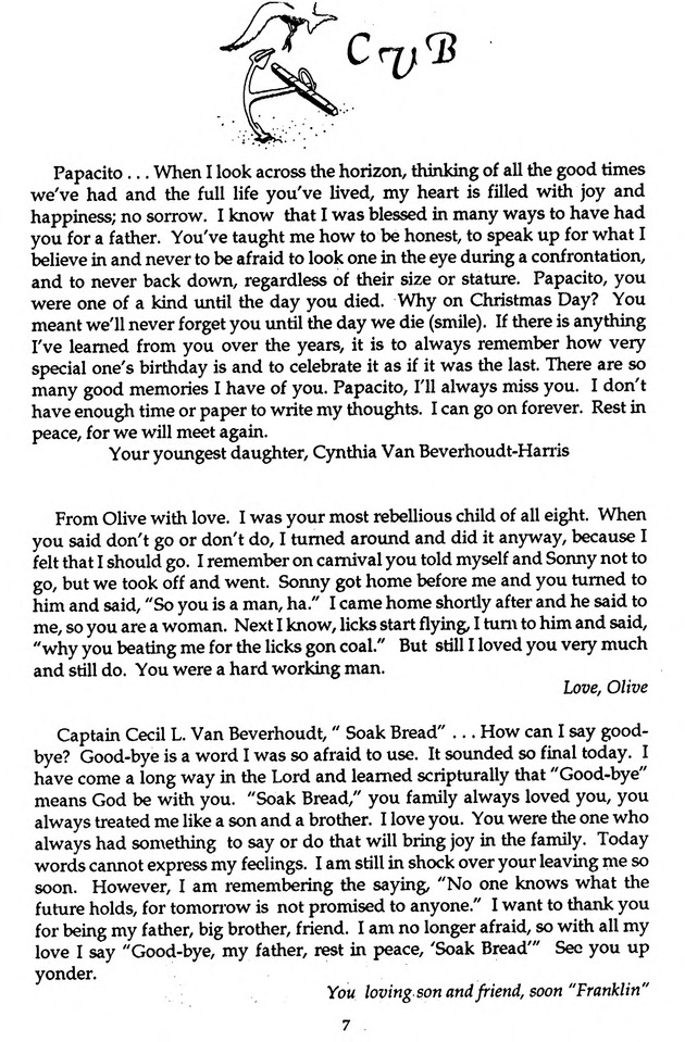 Funeral Booklet for Cecil Linderman VanBeverhoudt - Page 5