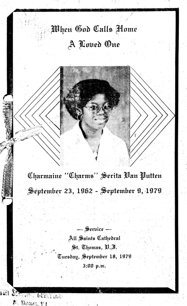 Funeral Booklet for Charmaine Serita VanPutten - Page 1