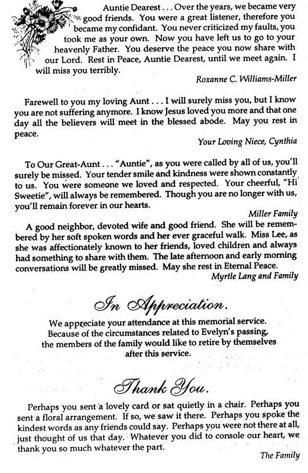 Funeral Booklet for Evelyn Mitchell Venzen Vanterpool - Page 5