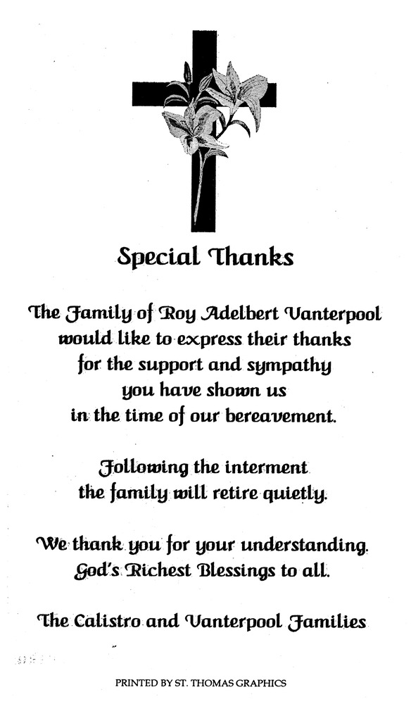 Funeral Booklet for Roy Adelbert Vanterpool - Page 7