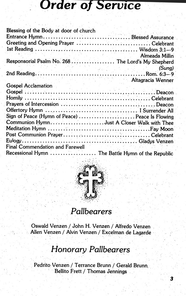 Funeral Booklet for Lucia G. Venzen - Page 3