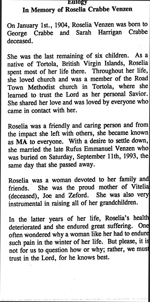 Funeral Booklet for Roselia Venzen - Page 5