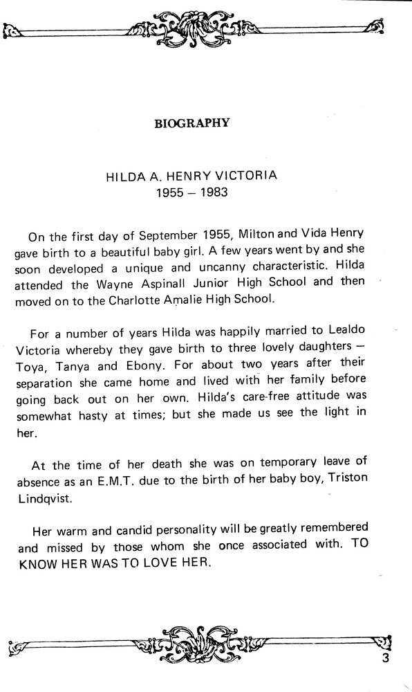 Funeral Booklet for Hilda A. Victoria - Page 3