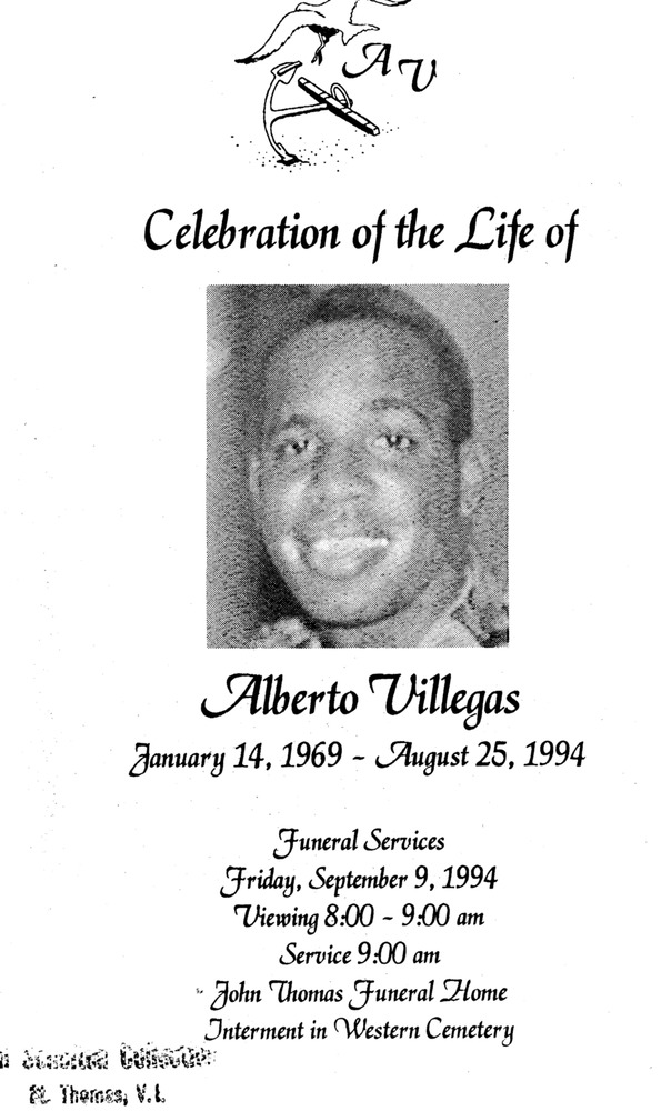 Funeral Booklet for Alberto Villegas - Page 1