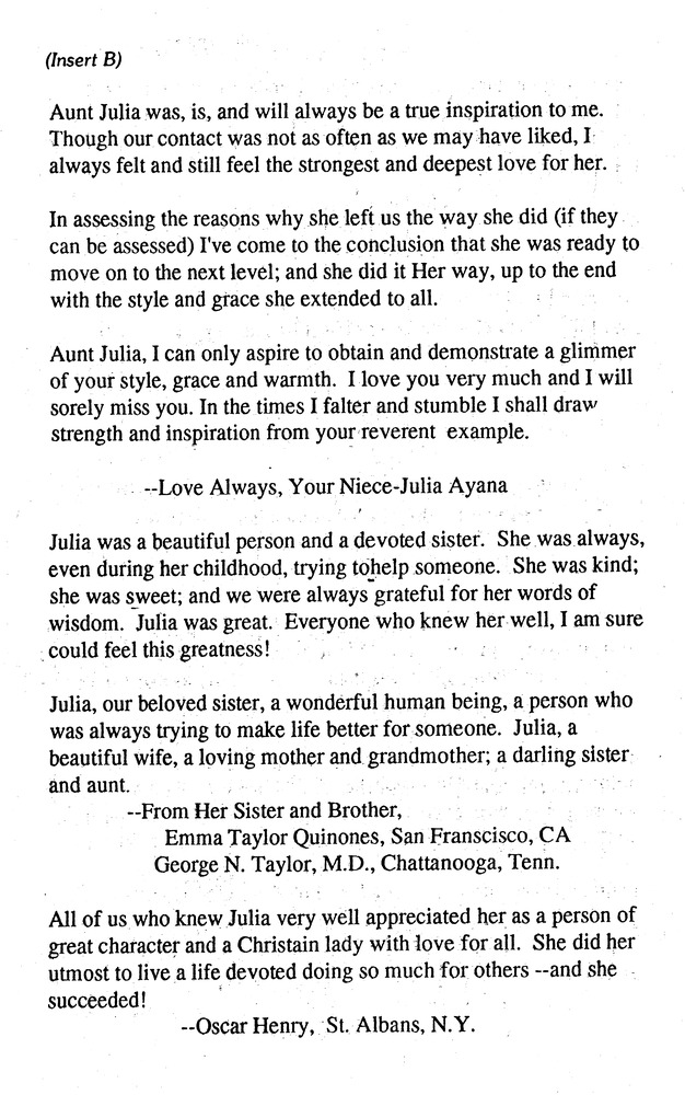 Funeral Booklet for Julia Anna Taylor Wallace - Page 6