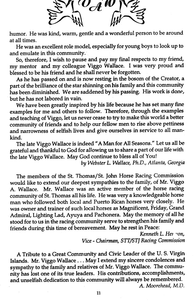 Funeral Booklet for Viggio Adelbert Wallace - Page 9