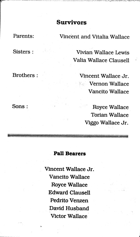 Funeral Booklet for Viggio Alwyn Wallace - Page 2