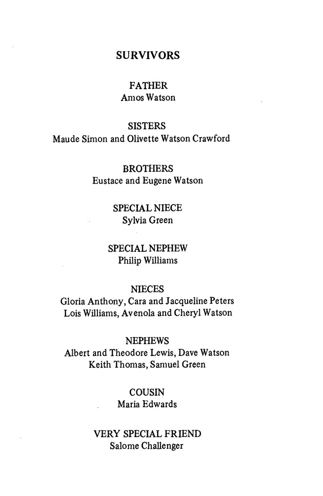 Funeral Booklet for Casper Irvin Watson - Page 2