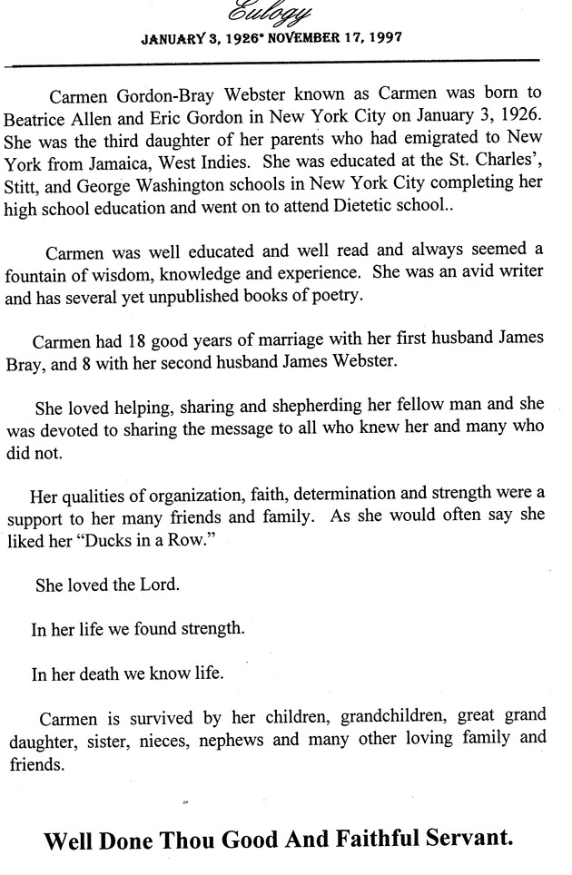 Funeral Booklet for Carmen Webster - Page 4