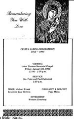 Funeral Booklet for Celita Albina Wilhelmsen