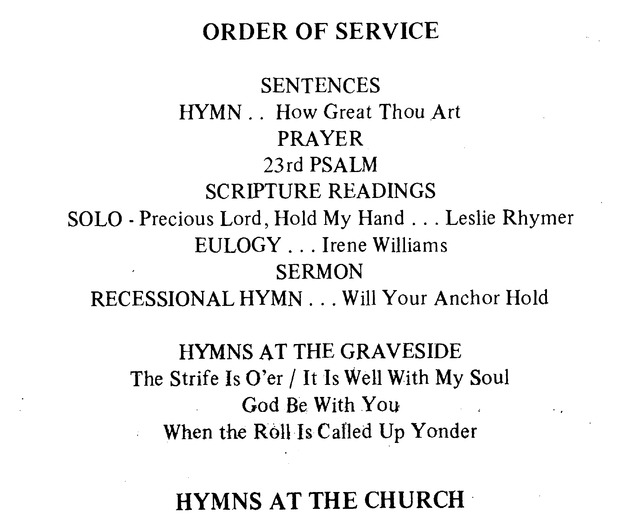 Funeral Booklet for Lily Mae Thomas Williams - Page 5