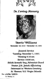 Funeral Booklet for Norris Williams