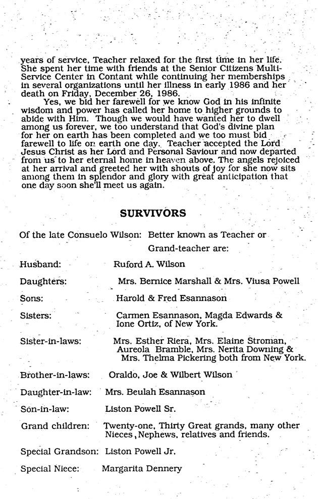 Funeral Booklet for Consuelo Nicholas Wilson - Page 3